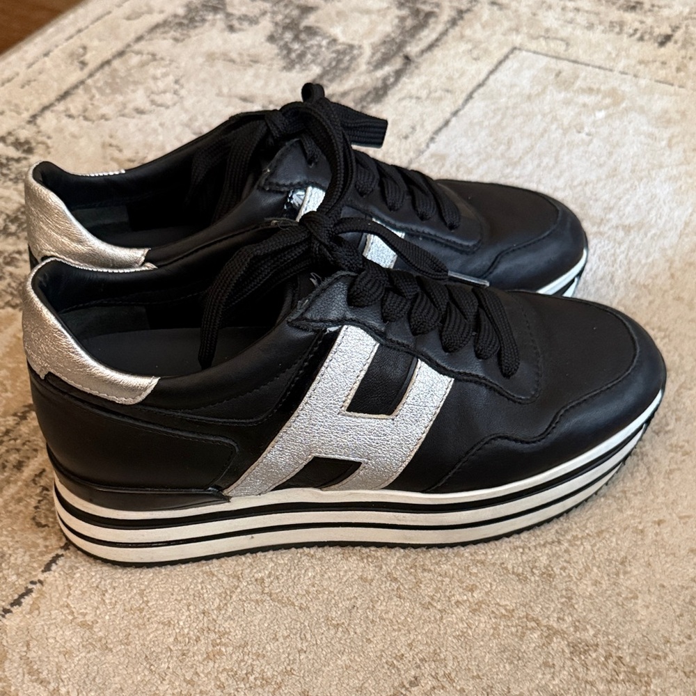 Hogan Black and Silver Women's Sneakers
